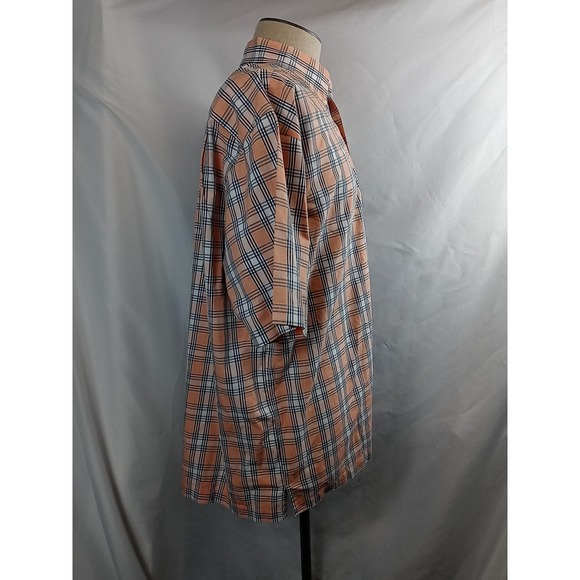VTG Jos. A. Bank Plaid Shirt Men's Size XL Button Down Pastel Short Sleeve Shirt - Picture 9 of 10